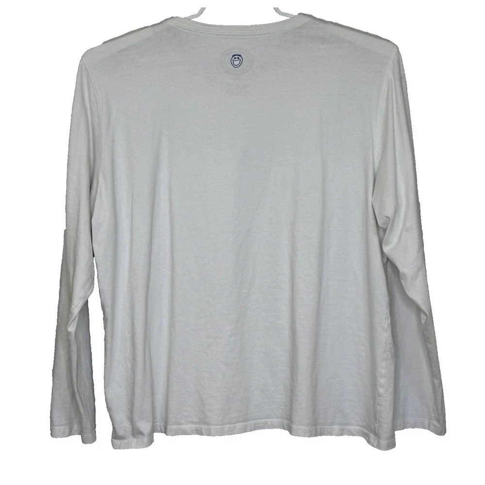 Life is Good Relaxed Fit T-Shirt Womens XXL Off White Wild at Heart Long Sleeve